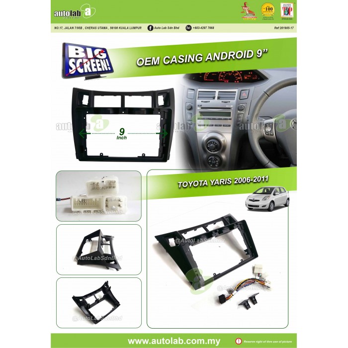 Big Screen Casing Android - Toyota Yaris 2006-2011 (9inch)